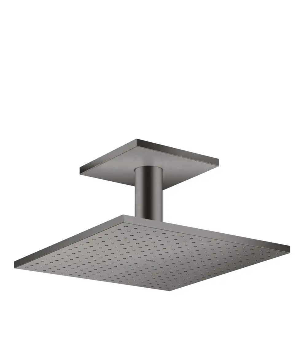 Kopfbrause mit quadratischer Duschfläche und Deckenanschluss in Brushed Black Chrome, versehen mit gleichmäßigen Düsen, gefertigt von AXOR.